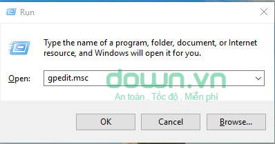 Nhập gpedit.msc